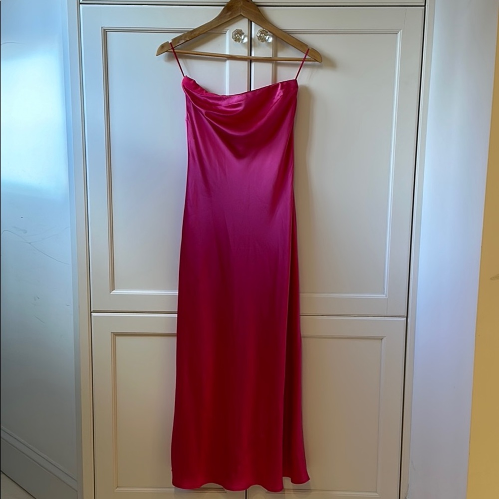 Reformation silk strapless dress xs